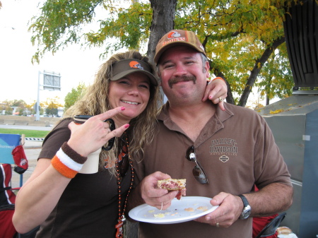 Marybeth and I at the Browns Tailgate 0/13/08