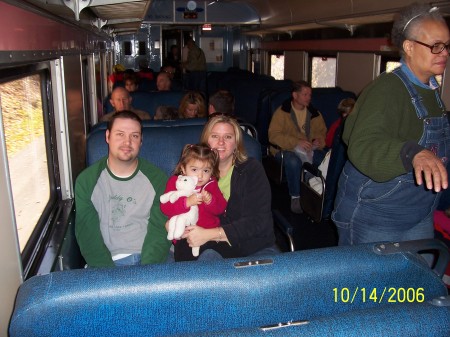 Jimmy, Christina and Caroline on the train