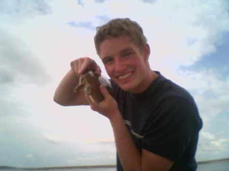 My son Michael at the Lake