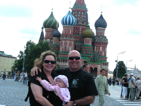 Shannon, Mika, and me at St. Basil's Cathedral