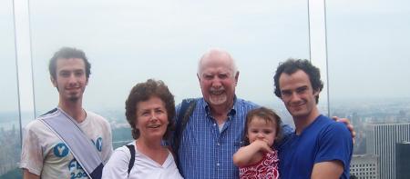 Top of the rock w/ Dad , Owen, Nate and  Eva
