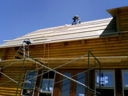 Putting roof on