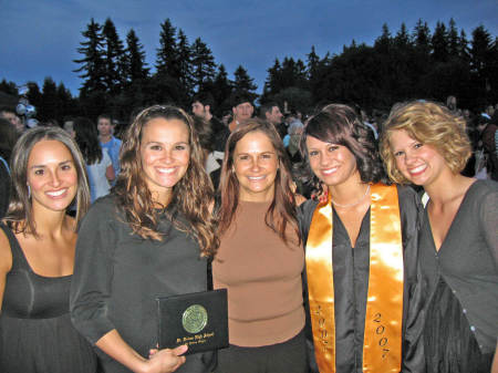 Jenni's graduation with Mom and sisters