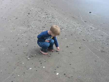 Cole exploring the beach