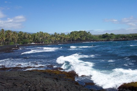 Punalu'u Black Sand Beach on the Big Island