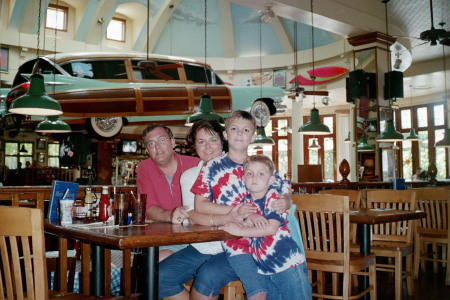 Ann & family at the Hardrock Cafe in Honolulu