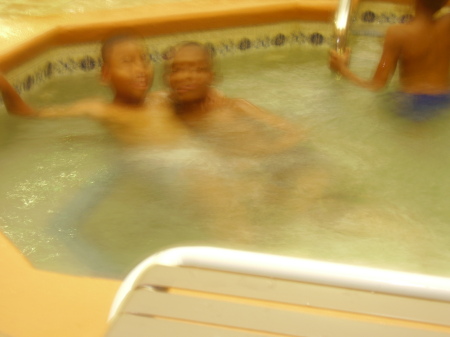 Kyle and Bryan in the jacuzzi