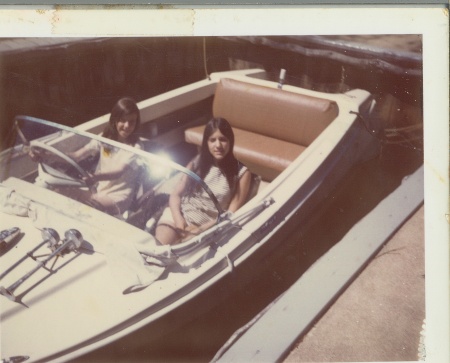 My cousin and I in my brothers boat