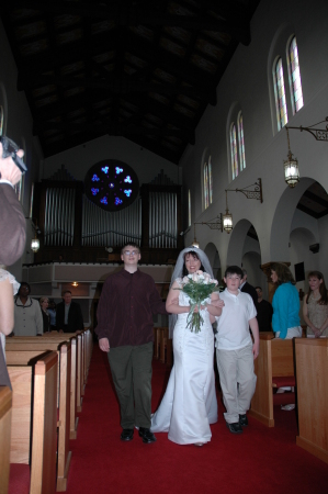 My boys walking me down the aisle