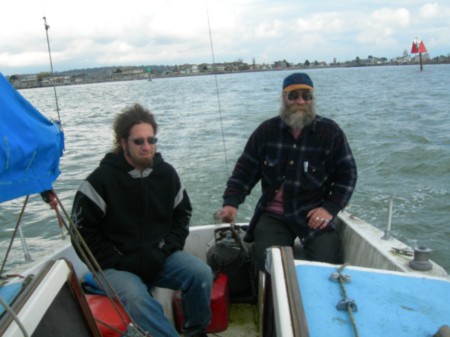 Me & my son in my sailboat San Juan Islands