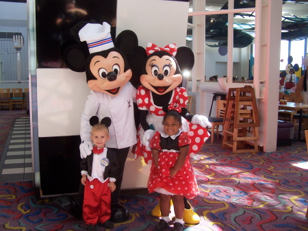 Ashton and Shayla with Mickie and Minnie