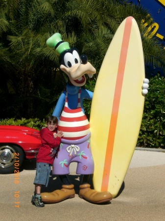 My son Mikey with Goofy