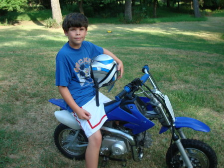 Tristan and his dirt bike