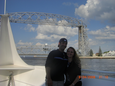 Kevin and me on a dinner cruise in Duluth