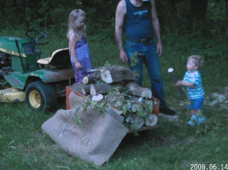 helping grandpa? or wating for a ride?