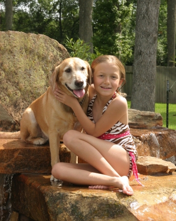 Gabrielle and Allie(one of our two Labs)