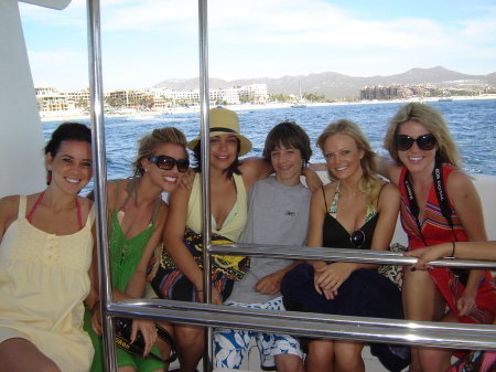 Blake with "Harem" on boat to Cabo San Lucas