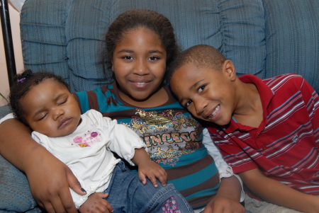 Tyliah, Tiana, and Jalyn Angie's grandchildren