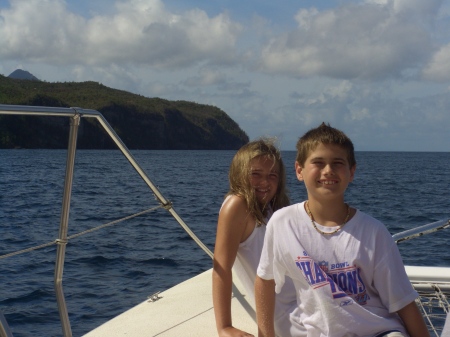 Nick and Connie on Catamaran 08'.