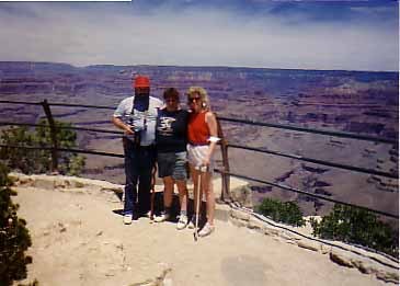 Susan with cousins at Grand Canyon, 1990