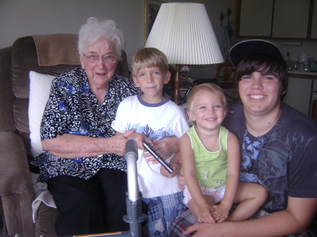 The kids with their Great Grandma