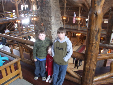 Kids at Old Faithful Lodge