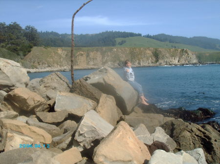 Kim at the northern CA beach