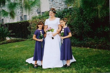My wedding, 2003, with my neices