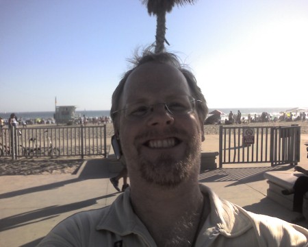 A grizzled face at Santa Monica Beach?