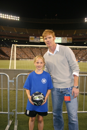 Sophia with Soccer Superstar Alexi Lalas