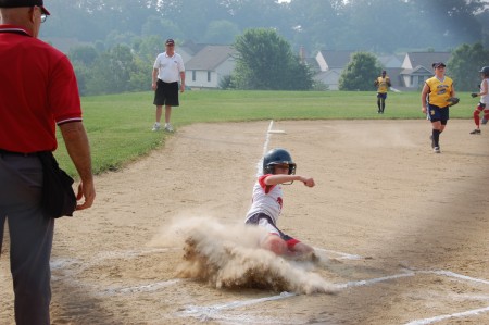 Tori sliding home