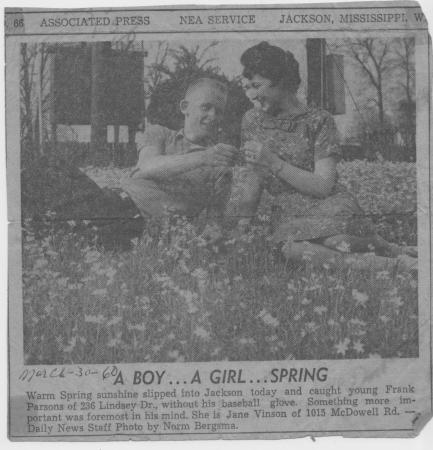 Jane and Sonny -Jackson Daily News 1960