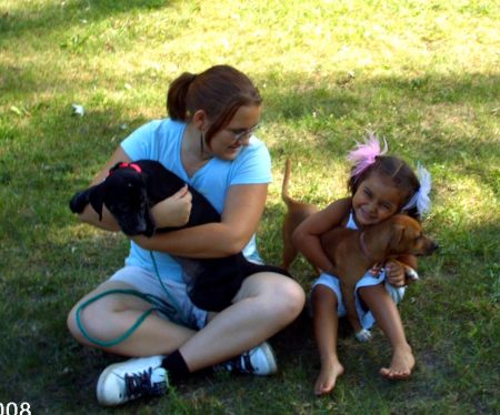 Sam,speckles,my great neice,her dog queeny