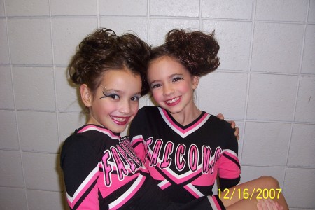 Taylor (left) and her friend from Cheer