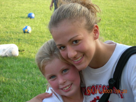 Ashley Helping at Little Cardinal Soccer Camp