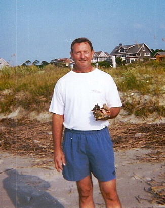 Collecting conch shells at Kiawah