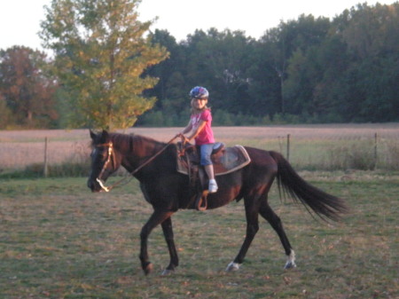 aliyah and janae riding the horse 007
