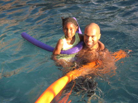me and margie in the pool