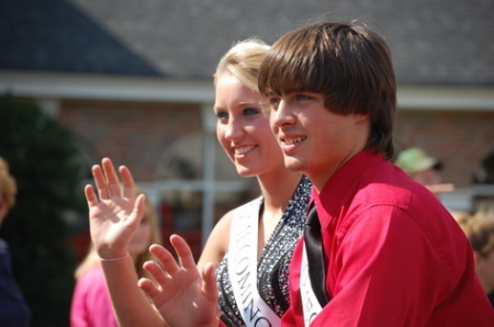 Nat and Meagan in Homecoming parade