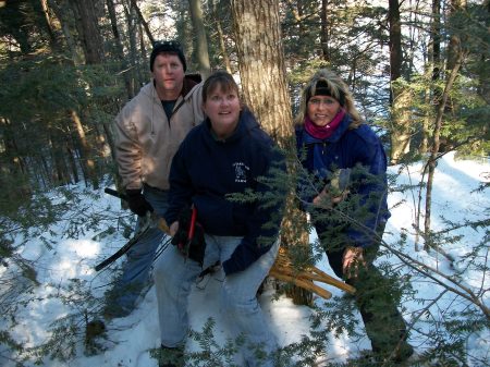 Bronc, Brenda & Kim Snowshoeing