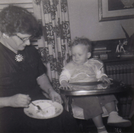 Mom feeding me in 1958