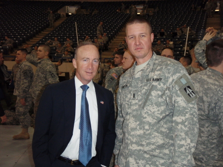 Governor Daniels and I on deployment day