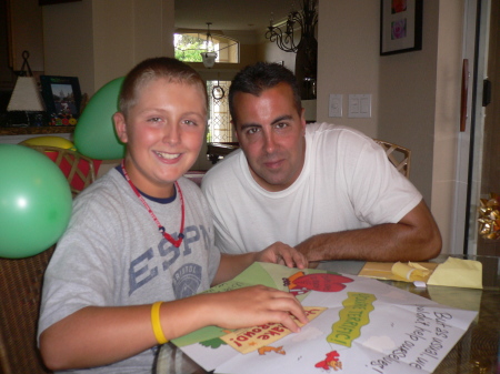 NICK WITH DAD ON HIS 12TH B'DAY AT HOME..