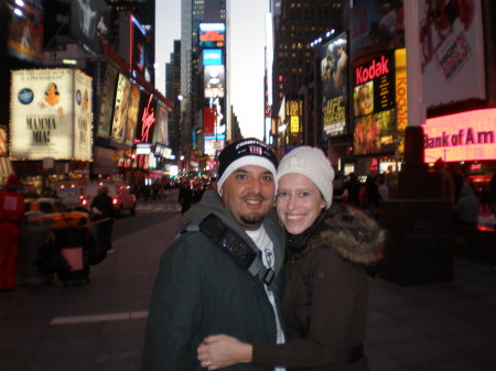 me and the hubby in Times Square