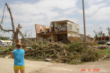 Granddaughter looking at her best friends home