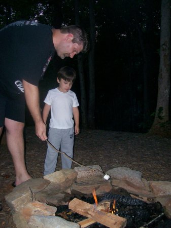 My boys roastin marshmallows