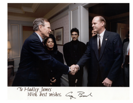 Hadley & Janet Jackson with George Bush