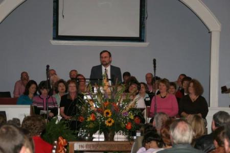 Mike in the pulpit