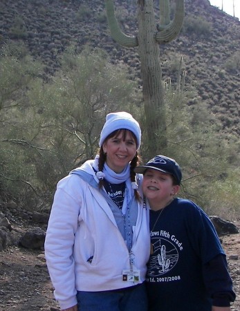 Mom & Zack at the Lake Pleasant field trip.