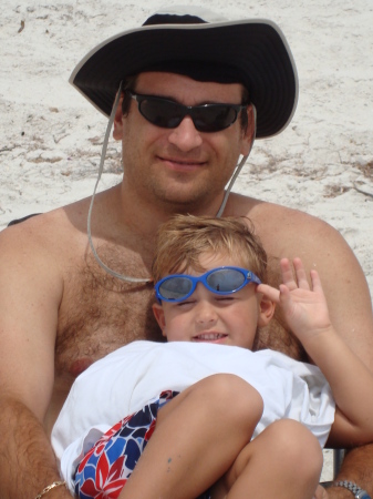 Aidan and I at the beach